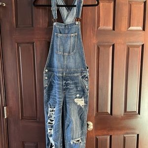 New American Eagle Distressed Overalls